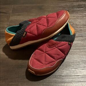 Teva Quilted Slip-On Sneakers - Red, Brown, and Black